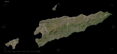 Timor Leste Shape On Black High Res Satellite Stock Illustration