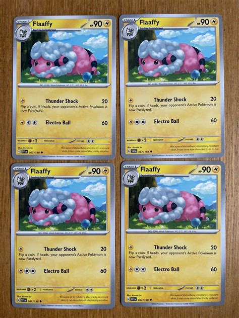 Pokémon Tcg Flaaffy 4 X Playset Scarlet And Violet Base Set 067198