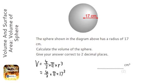 Volume And Surface Area Volume Of Sphere Grade 5 Onmaths Gcse