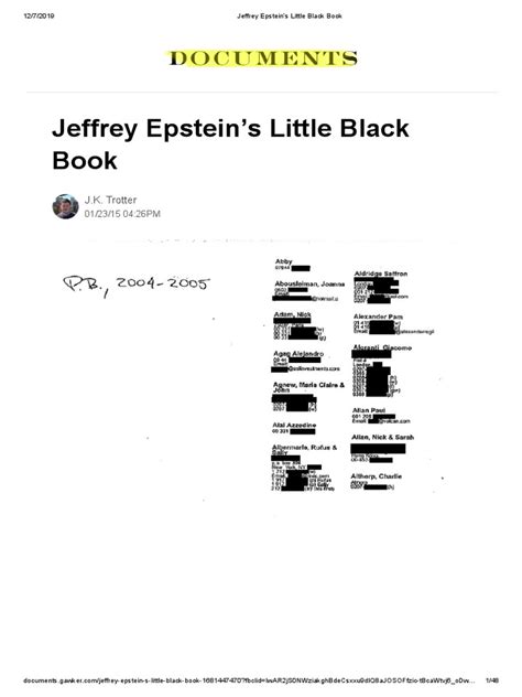 Jeffrey Epstein’s Little Black Book.pdf | Donald Trump | American ...