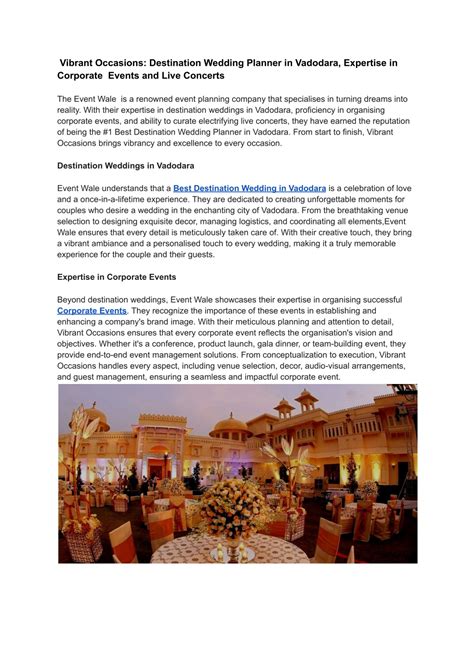 PPT Elevate Events Unforgettable Destination Weddings In Vadodara