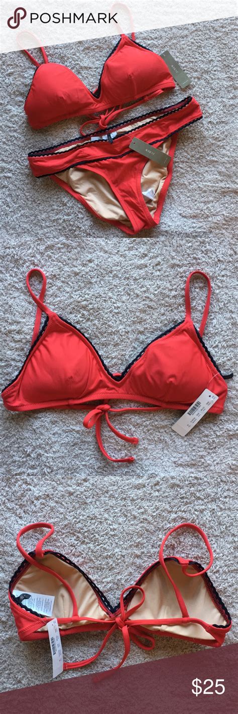 J Crew Scalloped French Bikini Swimuit Set M S French Bikini