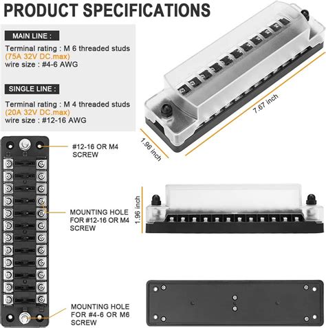 Fb 1902 12 Way Fuse Block With Negative Bus Daier