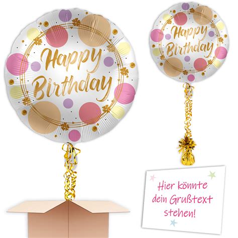 Gepunkteter Happy Birthday Geschenkballon Im Karton