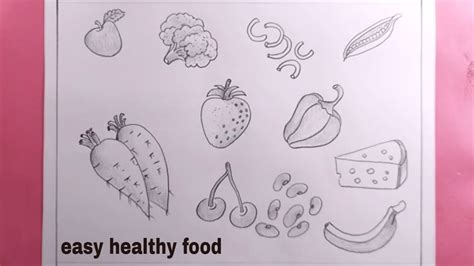 How To Draw Easy Healthy Foodhealthy Food Drawing Youtube