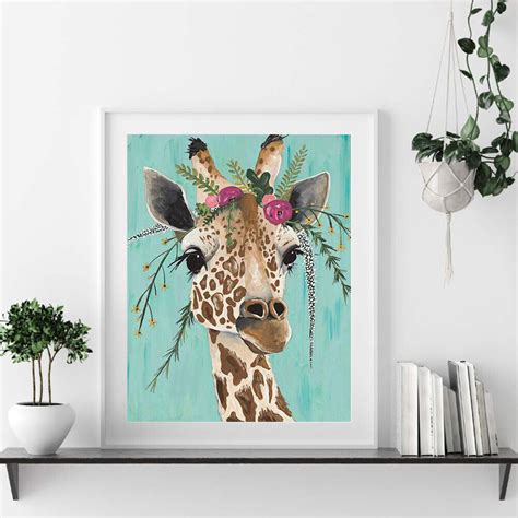 Flower Giraffe Oil Paint By Numbers Diy Handpainted On Canvas Home Decoration Ebay