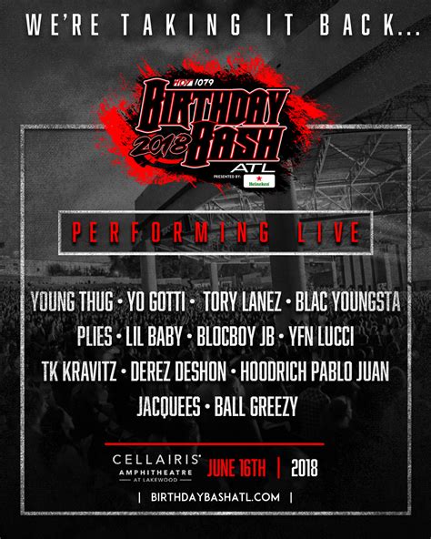 Birthday Bash ATL 2018 Artist Lineup