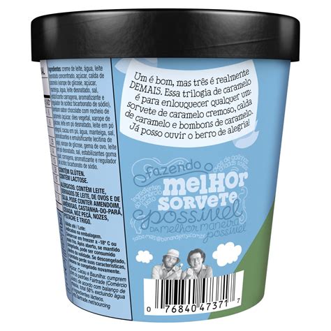 Sorvete Ben And Jerrys Triple Caramel Chunk 458ml Angeloni Supermercado