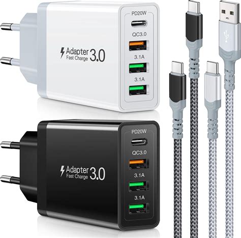 2 Stück 35w Usb C Ladegerät Acezeek Schnellladegerät Usb Stecker Mit Wandladegerät Mit 2 Stück