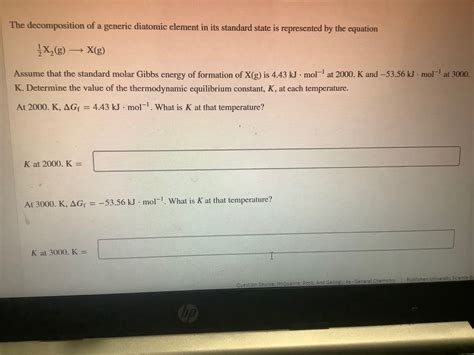 Answered The Decomposition Of A Generic Diatomic Bartleby