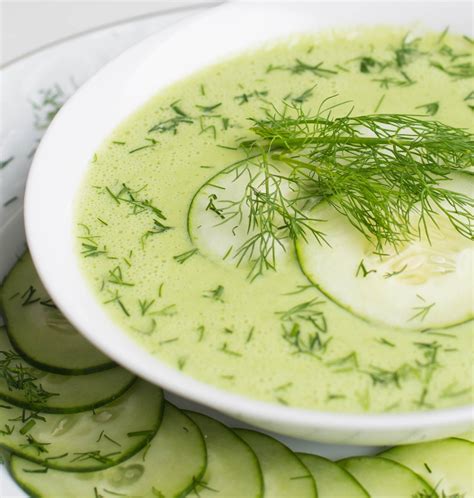 Kalte Gurken Dill Suppe Mit Joghurt Vegan Und Sojafrei