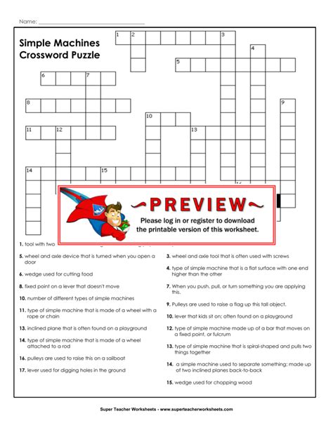 Simple Machines Worksheet Answers