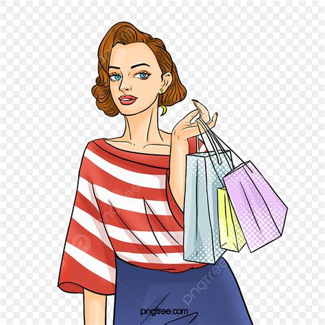 Pop Style Clipart Hd PNG, Shopping Fashion Girl Illustration Pop Style ...