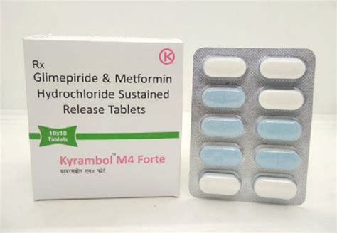 Black Kyrambol M4 Forte Glimepiride And Metformin Hcl Sustained Release