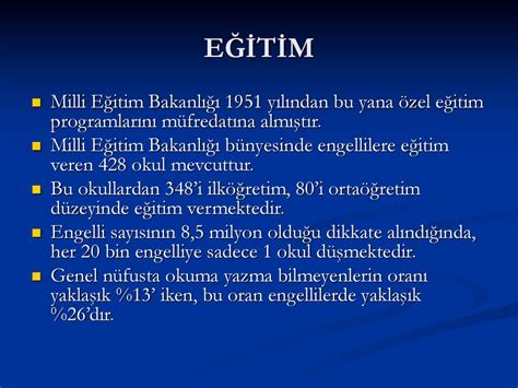 TÜRKİYEDE ENGELLİLER VE ENGELLİ HAKLARI ppt indir