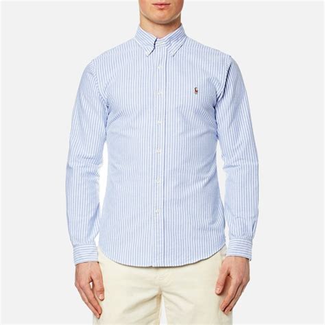 Polo Ralph Lauren Mens Slim Fit Bengal Stripe Oxford Shirt Blue