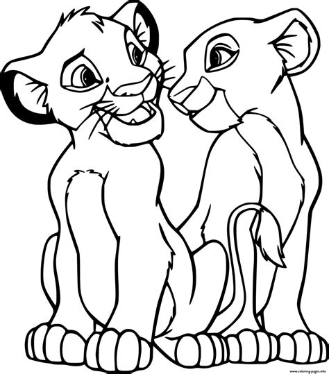 Simba And Nala Love Coloring Pages