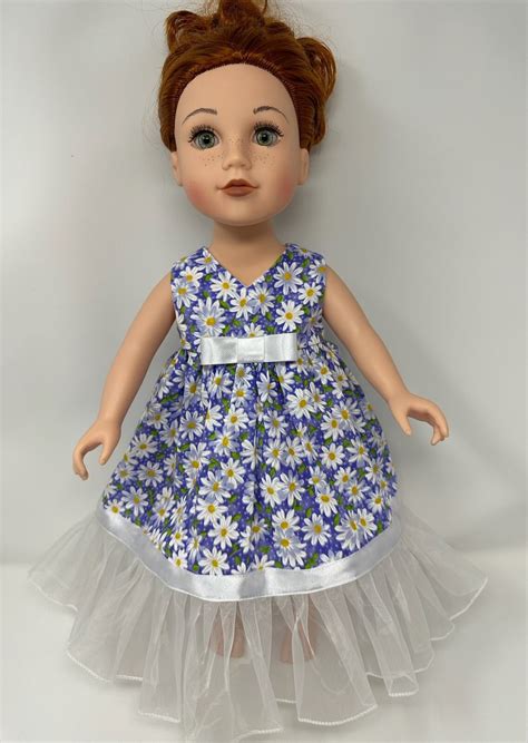 18 Inch Doll Gown Daisy Print Etsy