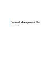 MBA FPX5016 Assessment2 1 Docx Demand Management Plan Assessment 2