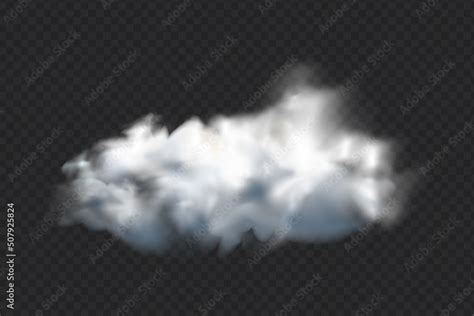 Vector cloud of smoke or fog. Fog or cloud on an isolated transparent background. Smoke, fog ...