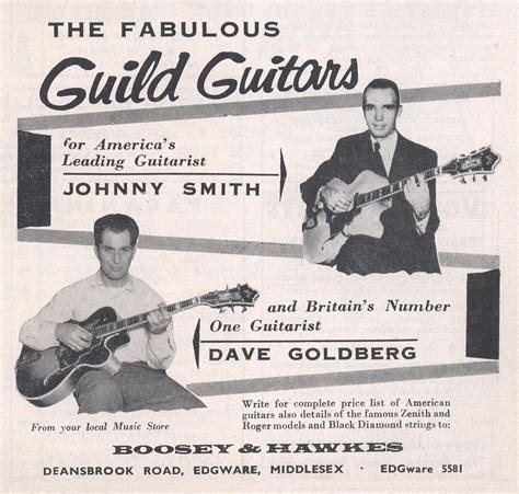 Gary Deacon Solo Guitarist Vintage 1960 Advertisement For Guild Guitars