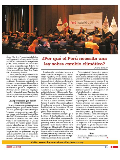 Pdf ¿por Qué El Perú Necesita Una Ley Sobre Cambio Climático