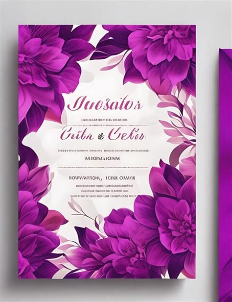 Premium Ai Image Colorful Floral Wedding Invitation Card Template In