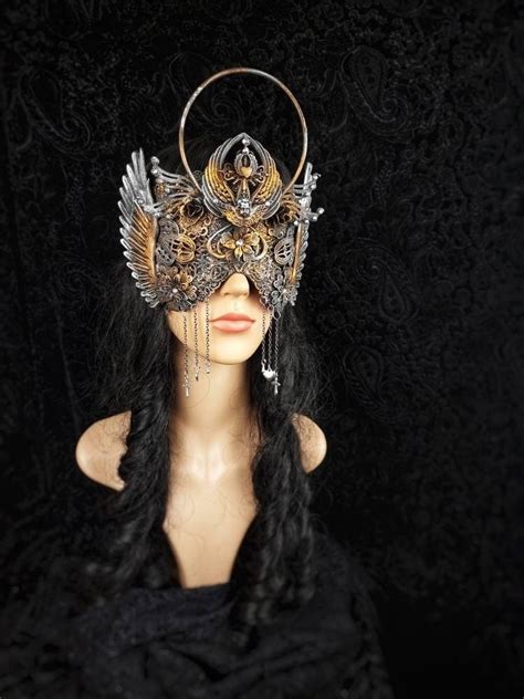 Halo Blind Mask Angel Love Goth Crown Larp Etsy