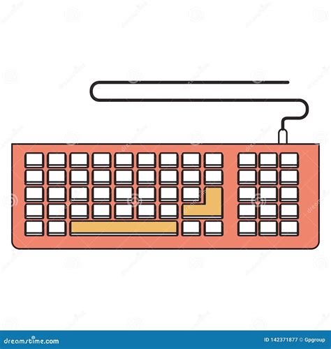 Silhouette Color Section of Computer Keyboard Stock Vector ...