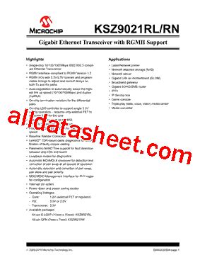 Ksz Rn Datasheet Pdf Microchip Technology