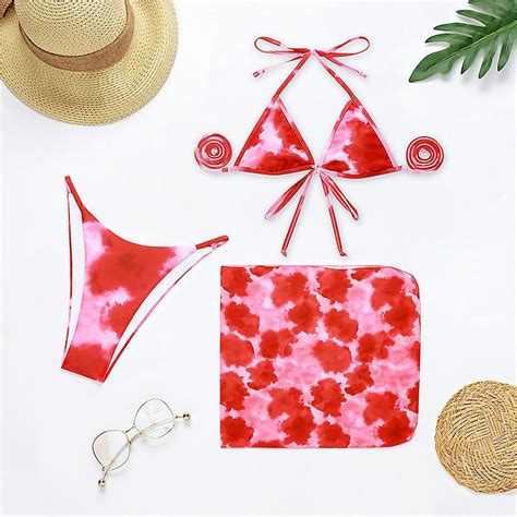 In X Retro Hoge Taille Bikini Set Sexy Print Badpak Met Rokken Stuk