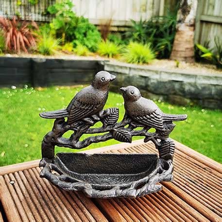 Cast Iron Bird Bath Feeder Vintage Outdoor Stand Bowl Hanging Free