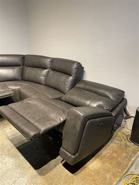 Lauretta Piece Leather Power Reclining Sectional With Power Headrests