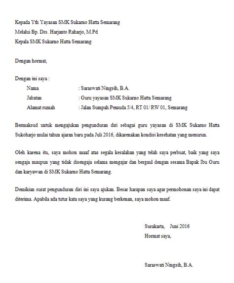 Detail Contoh Format Surat Resign Kerja Koleksi Nomer 35