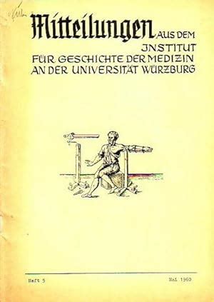 Mitteilungen aus dem Institut für Geschichte der Medizin an der