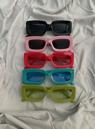 Buy Vintage Sunken Rectangular Y2k Clout Sunglasses Retro Party Vibes Perfect For Raves