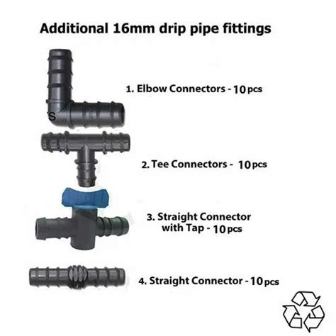 Hdpe Straight Connectors Joiners Drip Irrigation Accessories 16mm