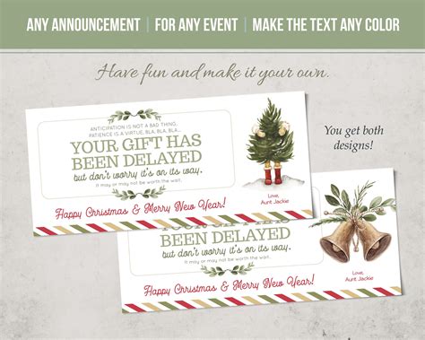 Gift Voucher Editable TEMPLATE Your Gift Has Been Delayed Funny Gift