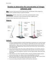 Titration Practical Docx Kaine Ashley Titration To Determine The