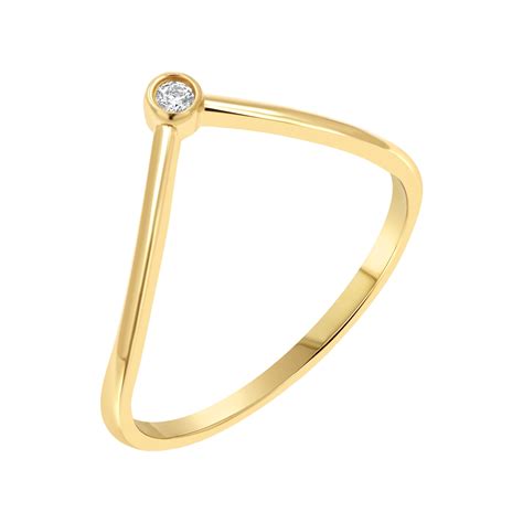 gold diamond wishbone ring baby gold