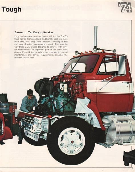 1974 9500 Conventional Cab Gmc Sales Brochure Big Trucks Classic