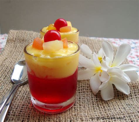 Jelly Custard Pudding Kitchen Delicacies