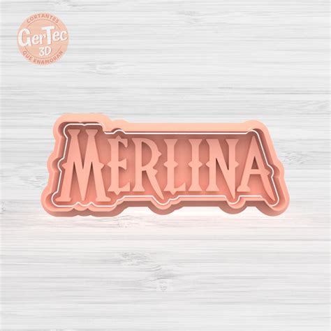 STL File LOGO MERLINA ADDAMS Cutter With Stamp Cookie Cutter3D