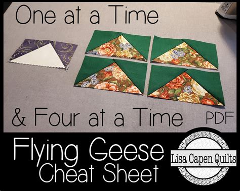 Printable Flying Geese Cheat Sheet