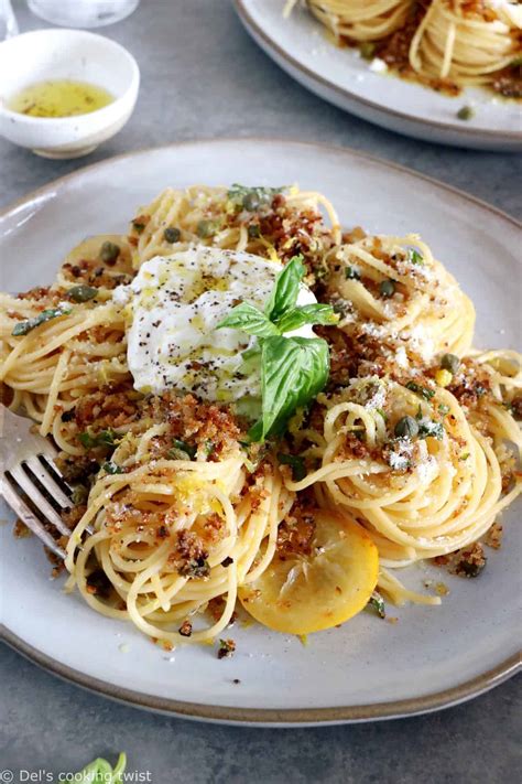 Lemon Butter Pasta With Burrata Cheese Del S Cooking Twist