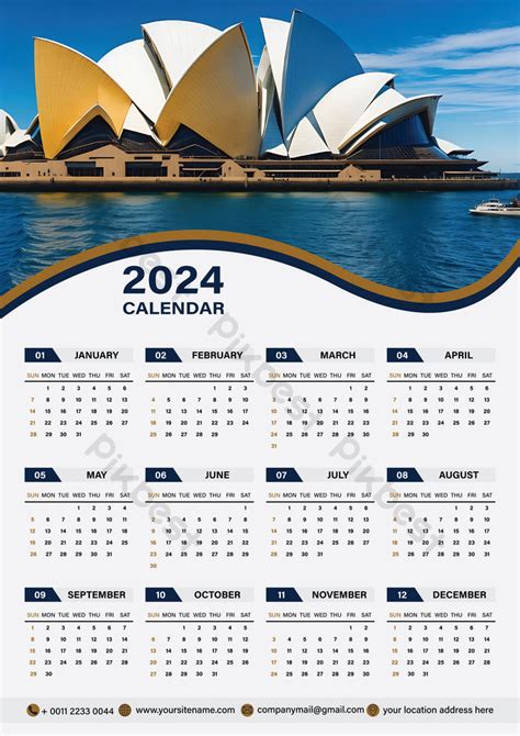 One Page Wall Calendar Design Template A Vector Ai Free