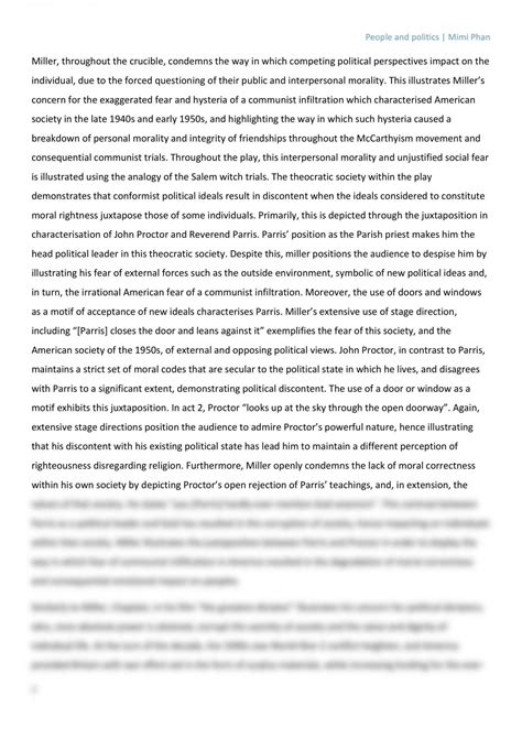 Crucible Essay Oted2108 English Critical Analysis Rmit Thinkswap