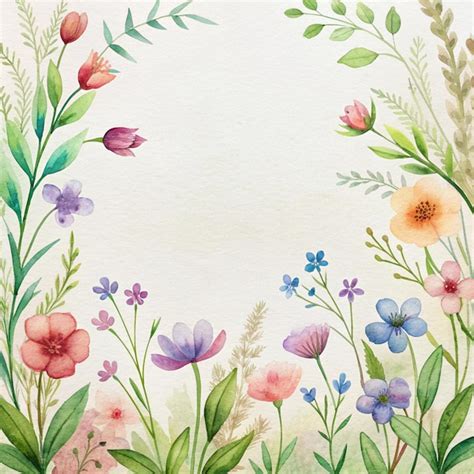 Premium Photo Watercolor Floral Border With Pink Background