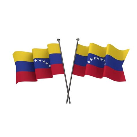 Premium Photo Venezuela Flags Crossed Isolated On A White Background