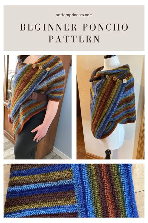 Beginner Easy Crochet Poncho Wrap Pattern Free Pattern Princess